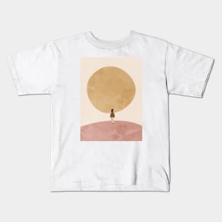 Minimal Starry Night - Moon Light 2 Kids T-Shirt